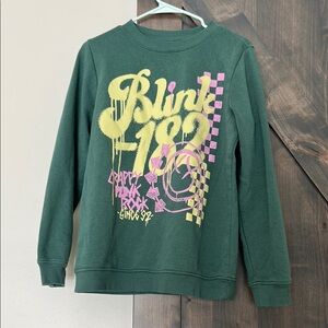 Green Blink-182 Graphic Sweatshirt